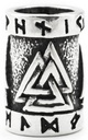 Haar- & Bartperle 'Valknut' Wotansknoten- Sterling Silber