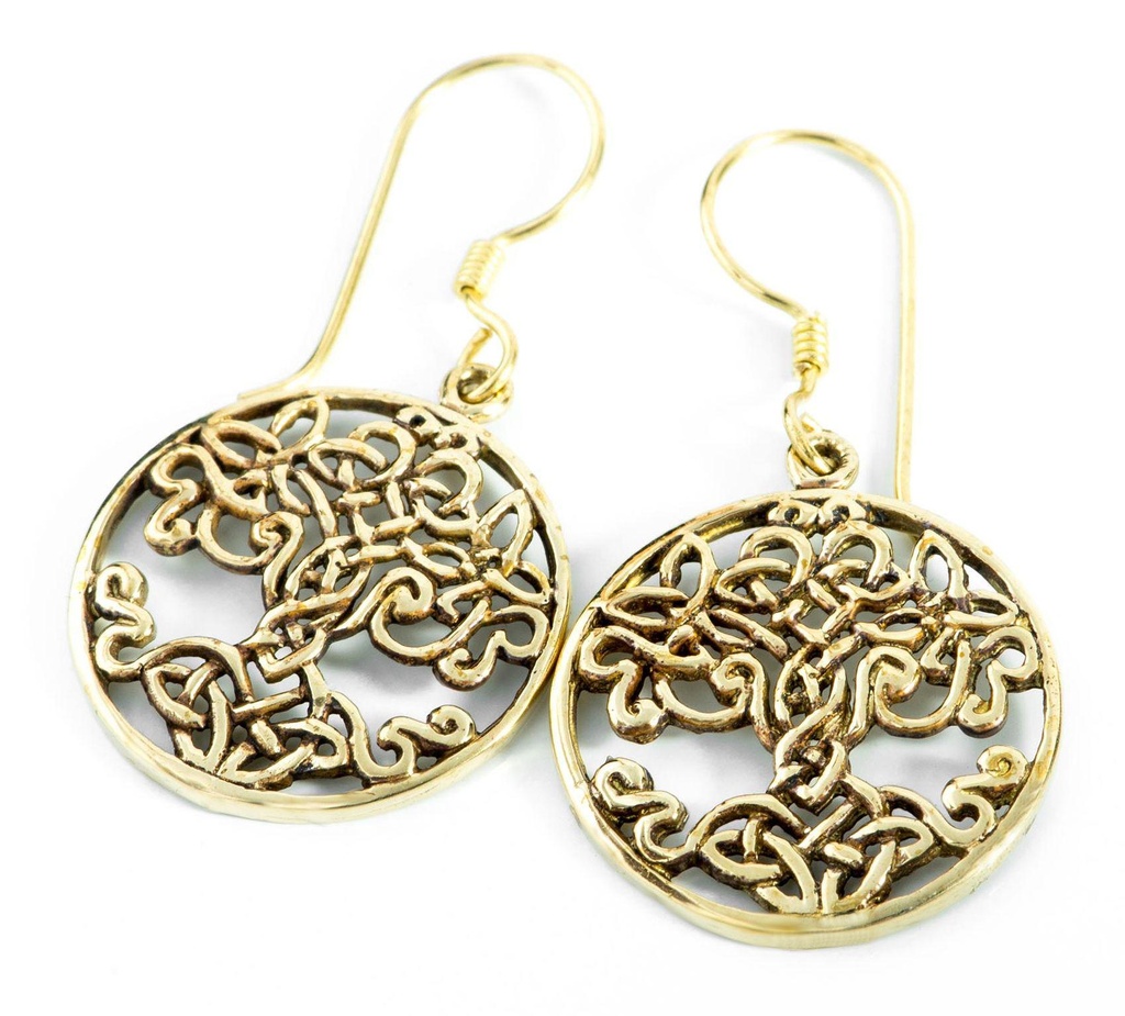 [ohb138] VERUNA Ohrringe aus Bronze – Keltischer Lebensbaum Ohrschmuck 3,5 cm