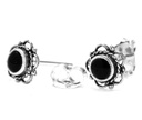 Ohrstecker 'Siana mit Onyxsteinen' Sterling Silber 925 - Schmuck für Mittelalter, Reenactment und Larp