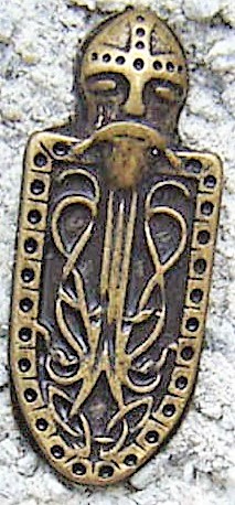[N-248-21] Wikinger Schild,altmessingfarbener Beschlag