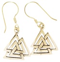 Ohrhänger Ragarda Valknut aus Bronze – Wotansknoten Ohrschmuck 3,2 cm Wikinger Symbol