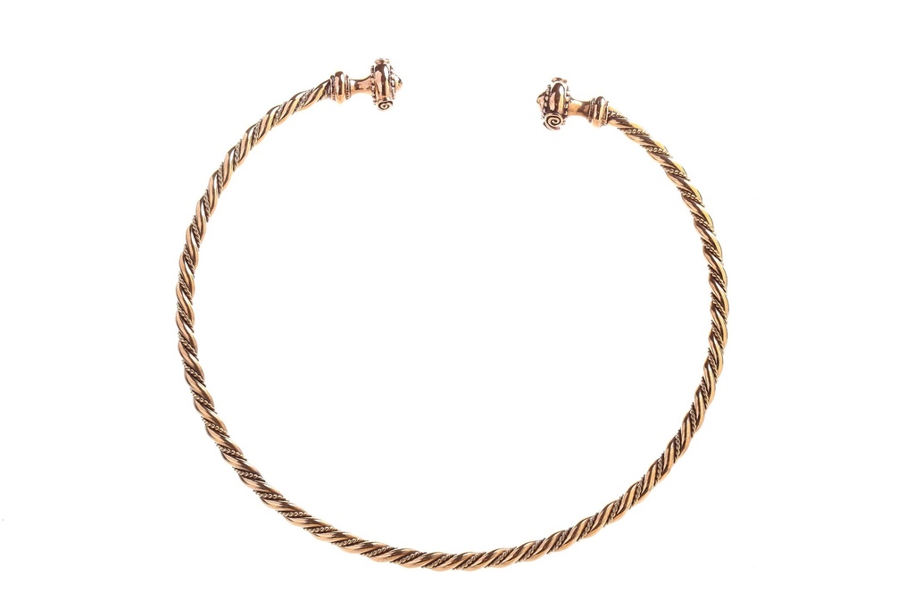 [hrb7] Keltischer Halsreif Narisca aus Bronze – Frauen-Torques Ø 12,7 cm