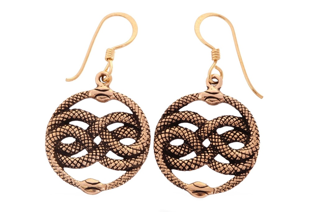 [ohb579] Ohrhänger 'Alla Schlangen' Bronze Schmuck für Mittelalter, Reenactment und Larp