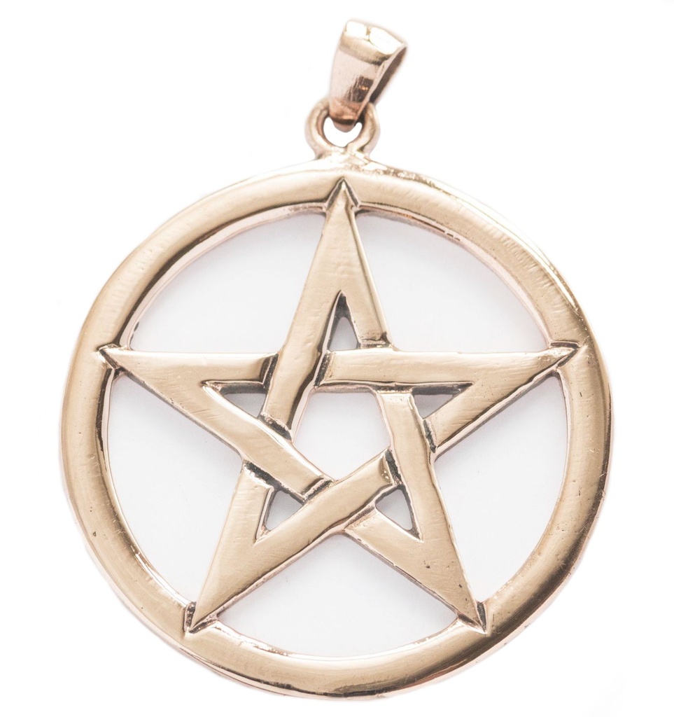 [acb47] Keltisches Amulett, Anhänger 'Pentagramm Groß' aus Bronze- Mittelalter, Larp, Reenactment Schmuck
