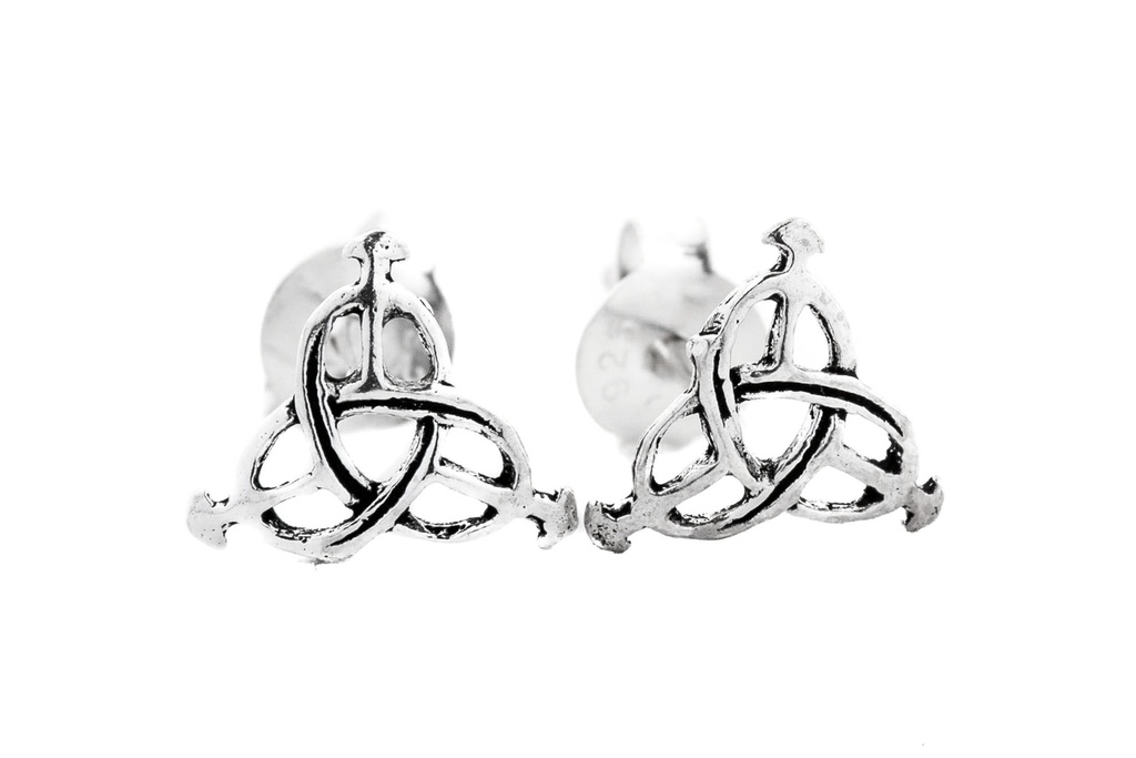 [ost101] Ohrstecker 'Keltische Dreiheit Keoni' Sterling Silber 925 - Schmuck für Mittelalter, Reenactment und Larp