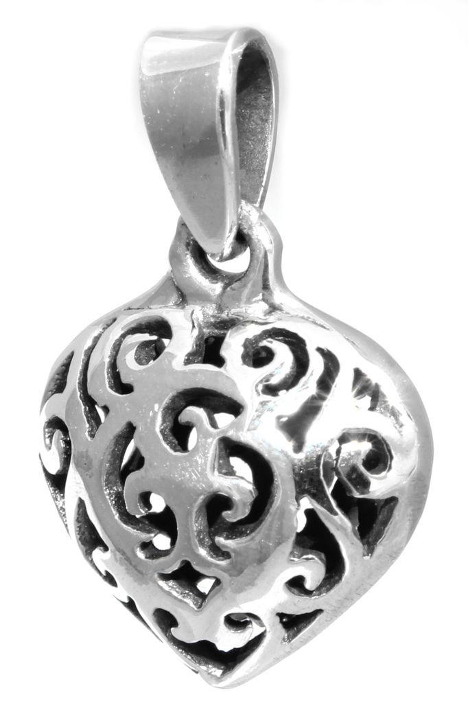 Schmuckstück  Bohemia Anhänger ILLY 2 cm Herz Schmuck mit keltischer Triskele Silber 2.0 cm