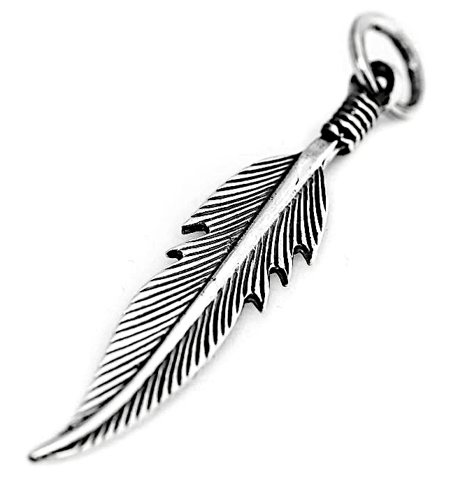 [am213-2] Anhänger 'Naomy' Feder Elfen Silber Schmuck
