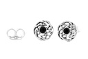 Ohrstecker 'Edina Celtic Schwarzer Kristall' Sterling Silber 925 - Schmuck für Mittelalter, Reenactment und Larp