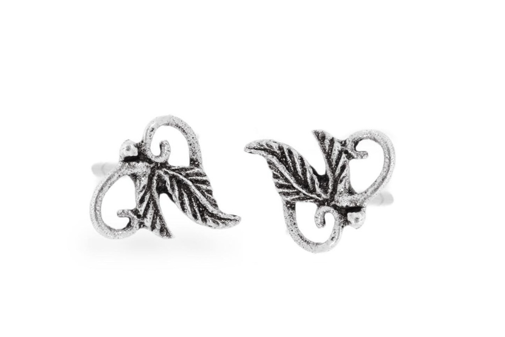 [ost152] 925 Sterling Silber Ohrringe mit bezaubernden Blättern