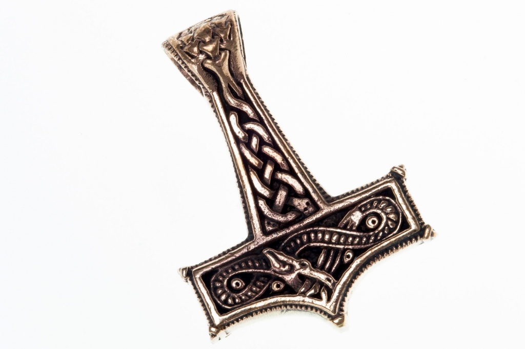 [atb47] Thorshammer Anhänger Thumìr aus Bronze – Wikinger Mjölnir Amulett 4,2 cm