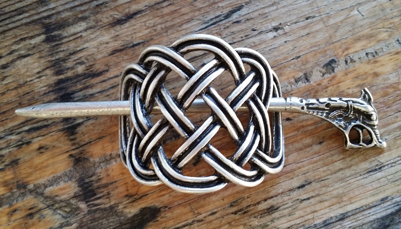 [A-674-1] Haarspange Keltischer Knoten Silberfarben