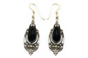 Ohrhänger 'Talina Onyx' Bronze Schmuck für Mittelalter, Reenactment und Larp