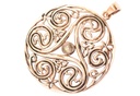 Schmuck Anhänger Danu Ø 6 cm – Bronze – Großes keltisches Amulett mit Dreifachspirale & Knotenmuster