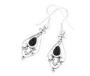VENICA Ohrringe aus Silber mit Onyx – Mittelalterlicher Damen Ohrschmuck 4,2 cm