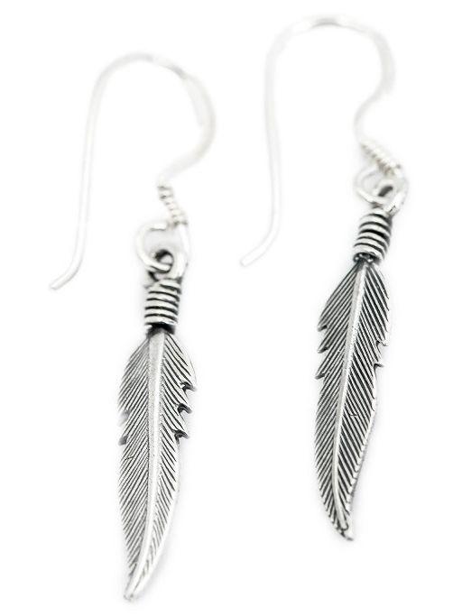 [oh156] Ohrhänger Naomy Feder aus Silber 925 – Leichter Boho Ohrschmuck 3,7 cm