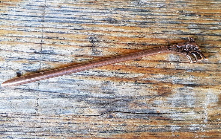 [A-669-4] Wikinger Drachen-Nadel Haithabu, kupferfarben