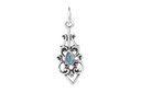 Schmuck-Anhänger DANIA 2,6 cm – Mittelalterliches Amulett mit Türkis aus 925er Silber für Schutz & innere Ruhe