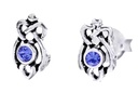 Ohrstecker 'Keltische Ohrstecker mit blauen Kristallen' Sterling Silber 925 - Schmuck für Mittelalter, Reenactment und Larp