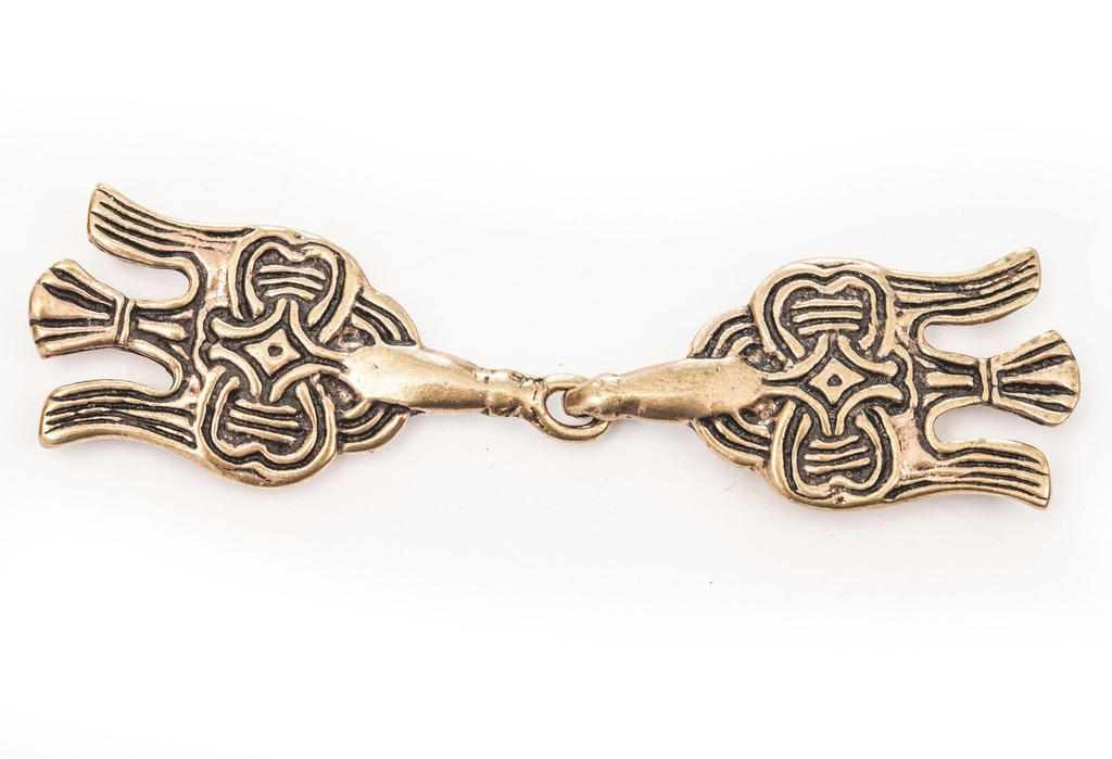 Wikinger Gewandschließe mit Raben aus Bronze für Mittelalter, Reenactment und Larp