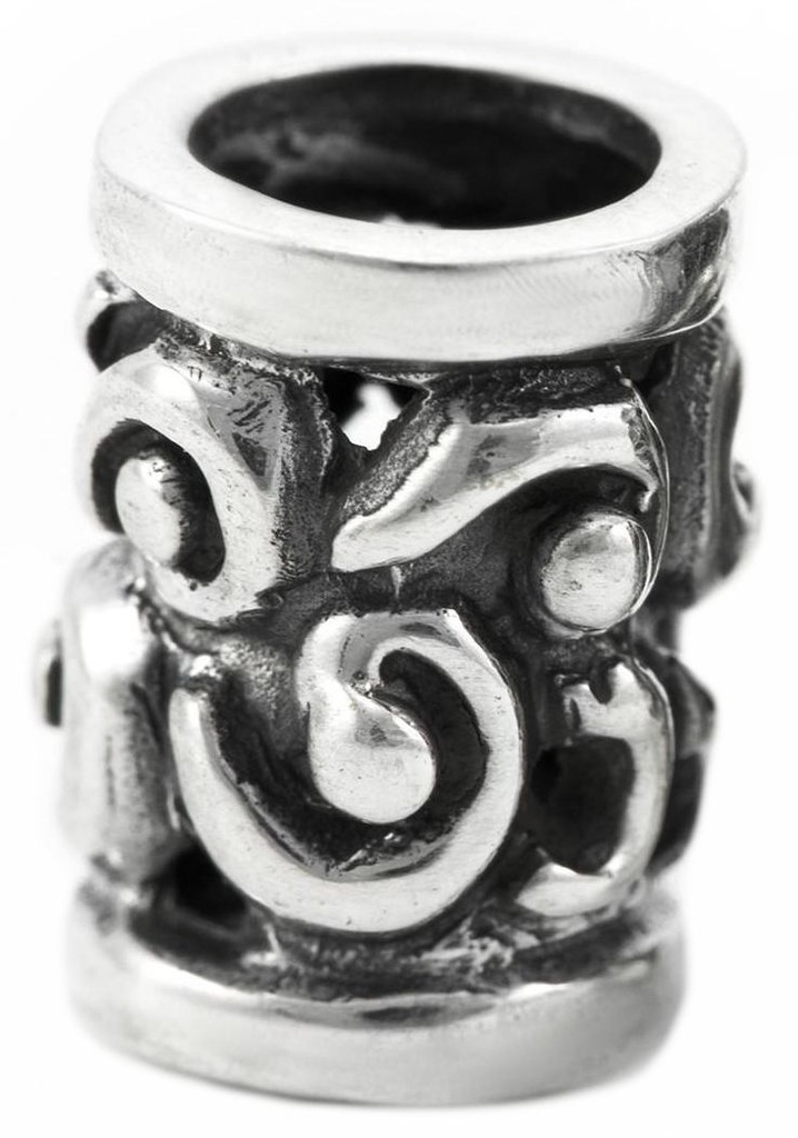 [ap61] Haarperle Bartperle Lebensspiralen Silber