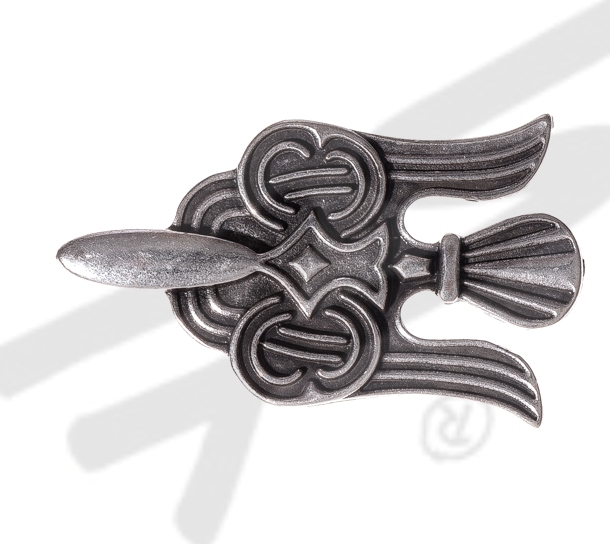 [N-029-1] große Niete 'Wikinger Rabe', silberfarben