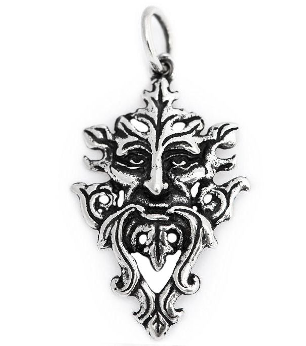 [am211] Anhänger 'Green Man' Cerunnos Waldgott Silber Schmuck