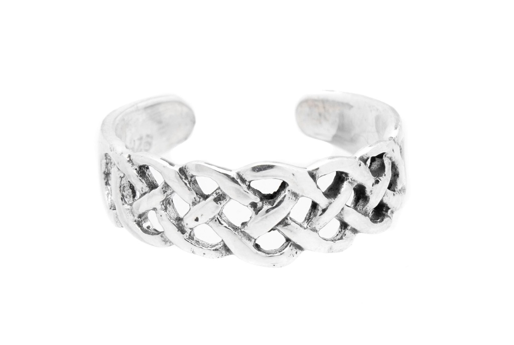 [zr24] Zehenring "Celtic Nuada" aus Silber 925 – Keltischer Fußring mit Knotenmuster 6 mm