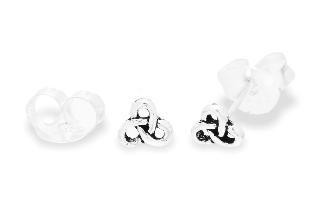 [ost6] Keltische Ohrstecker Lyn Celtic aus Silber – Winzige Knoten 3 mm
