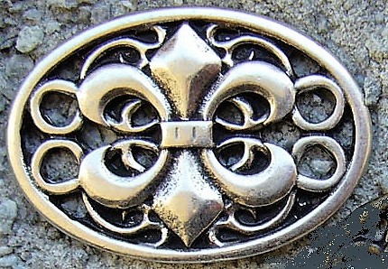 Wappen Fleur de Lys, silberfarbener Beschlag