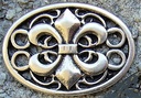 Wappen Fleur de Lys, silberfarbener Beschlag
