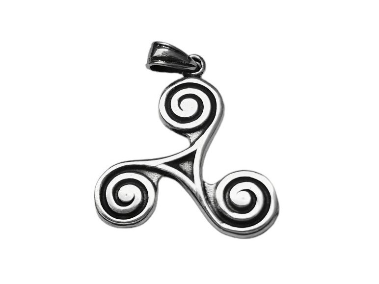 [ac116] Keltisches Amulett, Anhänger 'Davina - Keltische Triskel' aus Silber 925- Mittelalter, Larp, Reenactment Schmuck