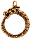 Wikinger Midgard Schlange Anhänger in Bronze, Accessoire für Historische Gewandungen, Reenactment und Liverollenspiel
