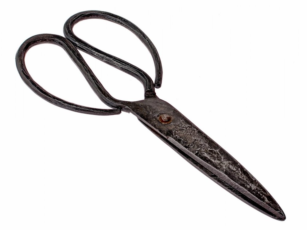 [16 Schere Stoff] Schere Stoffschere 22 cm handgeschmiedet - Accessoire für Mittelalter Handwerk Schneiderei
