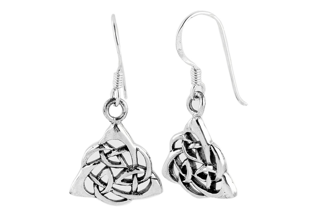 [oh80] Ohrhänger Triade Dreieinigkeit aus 925 Silber – Keltisches Knotenmuster Ohrschmuck 1,9 cm