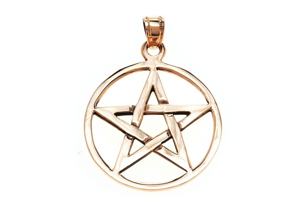 Amulett, Anhänger 'Drudenfuß - Pentagramm' aus Bronze - Mittelalter, Larp, Fantasy Schmuck