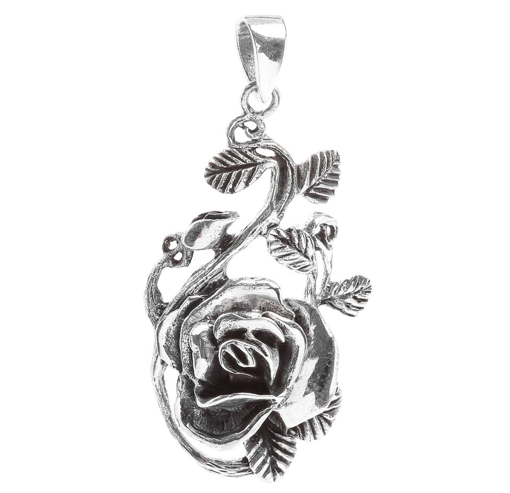 [am196] Schmuckstück  Bohemia Schmuck Anhänger ISARA 4 cm Zauberhafte Gothic Rose Silber 4.0 cm
