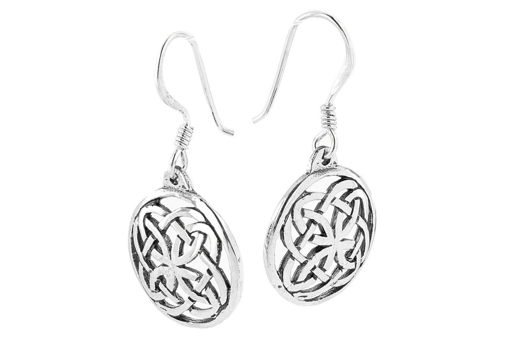 [oh6] JANINA Ohrringe aus Silber – Keltischer Vierfachknoten Ohrhänger 1,4 cm
