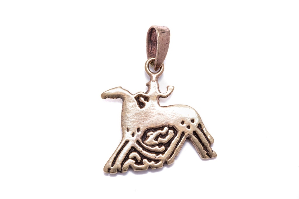 Wikinger Anhänger „Odin auf Sleipnir“ aus Bronze – Miniatur-Amulett 2,3 cm nordische Reiterszene