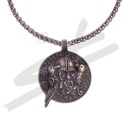 Odin mit Hugin & Munin – Altmessingfarbene Wikinger-Halskette