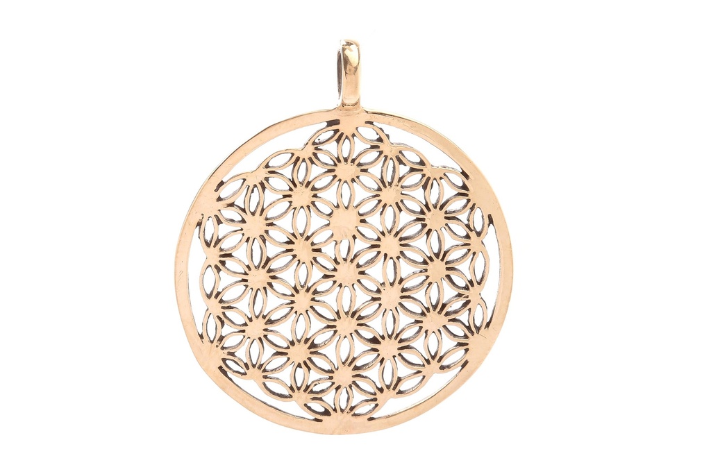 Schmuckstück  Großer Schmuck Anhänger Die BLUME DES LEBENS Ø 3.9 cm Bronze 3.9 cm