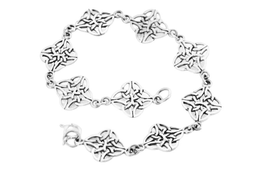 Armkette 'Skadi' mit keltischer Ornamentik - Bronze- und Silberschmuck für Reenactment, LARP und Fantasie