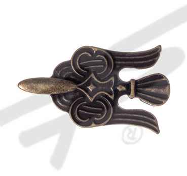 Große messingfarbene Zierniete „Wikinger Rabe“ – Gürtelspitze mit nordischer Symbolkraft für 3 cm Riemen