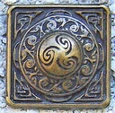 Celtic Square, altmessingfarbener Beschlag