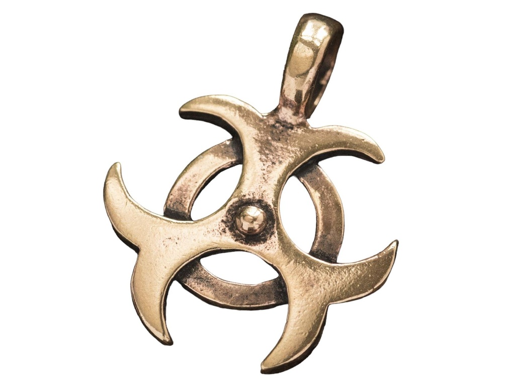[acb3] Keltisches Amulett, Anhänger 'Dreiheit' aus Bronze- Mittelalter, Larp, Reenactment Schmuck