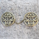 VIRAG,Magyar,Pflanze, 30 cm! messingrfarbener Gewand-Verschluss