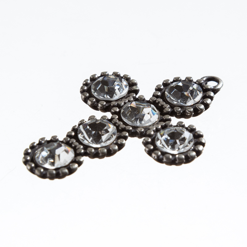 [P-5147-1] Anhänger Crystal-Cross, silberfarben