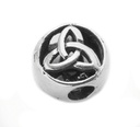 Aélis Celtic Trinity Schmuckperle Silber 925 Bartperle Lockenperle - Accessoire für Historische Gewandungen, Reenactment und Liverollenspiel