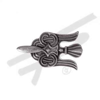 Niete 'Wikinger Rabe' silberfarben