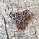 Kleeblatt-Fibel klein kupferfarben – Mittelalterliche Gewandschließe aus ZAMAK für LARP & Reenactment