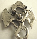 Zierniete nordischer Drache, messingfarben